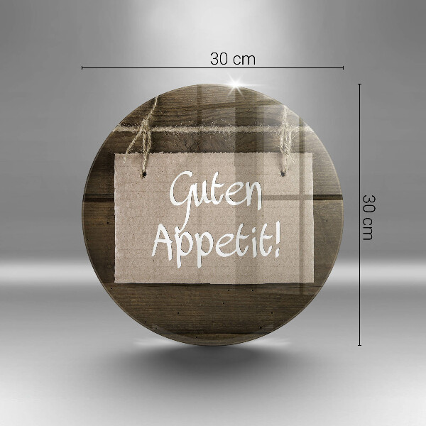 Skleněná deska do kuchyně Guten apetit nápis na deskách