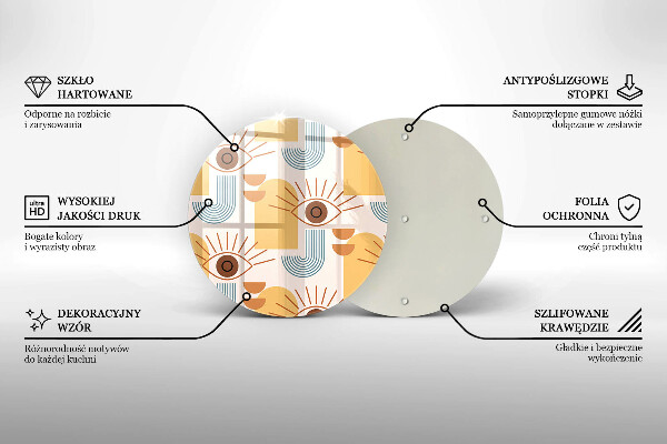 Skleněná deska do kuchyně Boho vzor očí