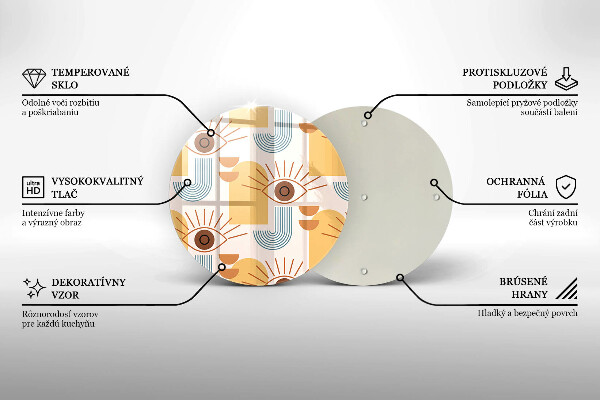 Skleněná deska do kuchyně Boho vzor očí