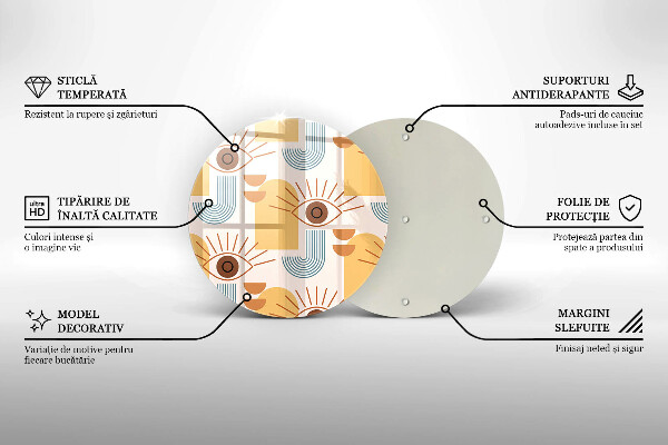 Skleněná deska do kuchyně Boho vzor očí