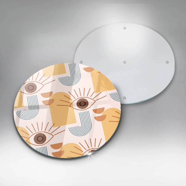 Skleněná deska do kuchyně Boho vzor očí