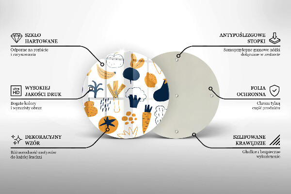 Skleněná deska do kuchyně Jídlo ilustrace