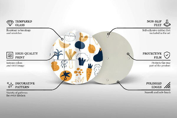 Skleněná deska do kuchyně Jídlo ilustrace