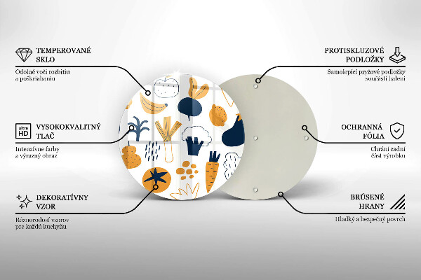 Skleněná deska do kuchyně Jídlo ilustrace