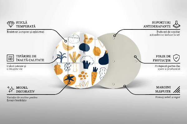 Skleněná deska do kuchyně Jídlo ilustrace