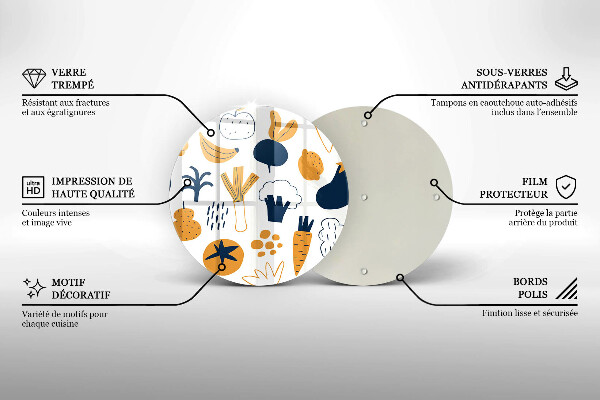 Skleněná deska do kuchyně Jídlo ilustrace