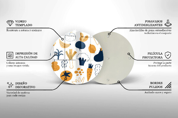 Skleněná deska do kuchyně Jídlo ilustrace