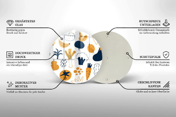 Skleněná deska do kuchyně Jídlo ilustrace