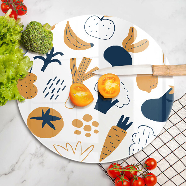 Skleněná deska do kuchyně Jídlo ilustrace