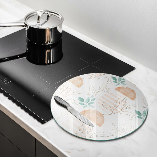 Skleněná deska do kuchyně Boho listy vzor