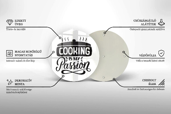 Skleněná deska do kuchyně Cooking is my passion