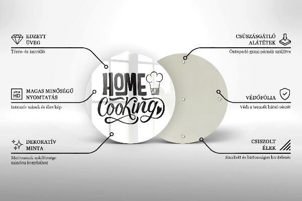 Skleněná deska do kuchyně Home cooking