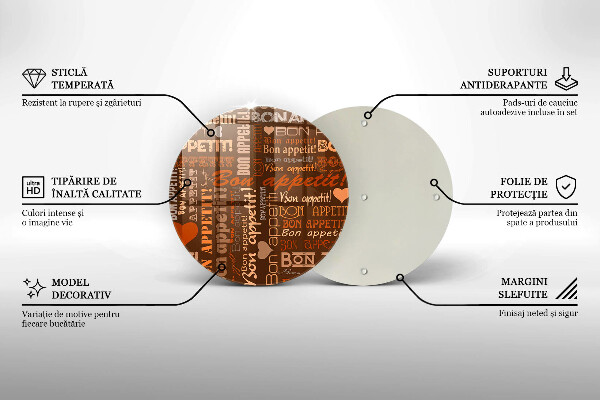 Skleněná deska do kuchyně Titulky bon appetit