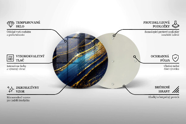 Skleněné krájecí prkénko Námořnická modrá abstrakce