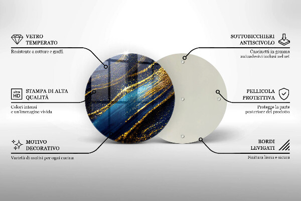 Skleněné krájecí prkénko Námořnická modrá abstrakce