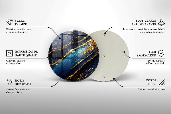 Skleněné krájecí prkénko Námořnická modrá abstrakce