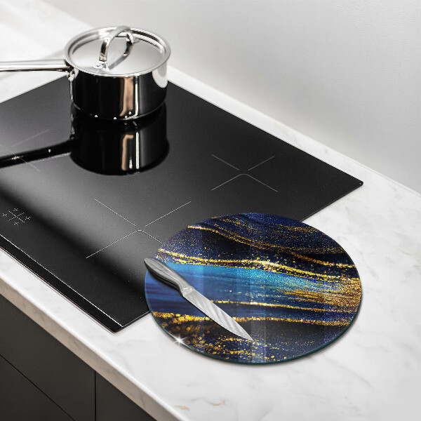 Skleněné krájecí prkénko Námořnická modrá abstrakce