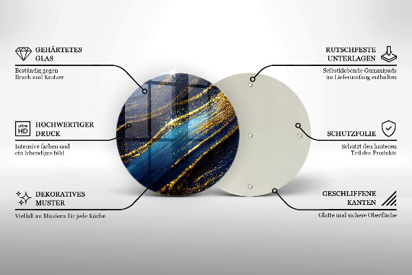 Skleněné krájecí prkénko Námořnická modrá abstrakce