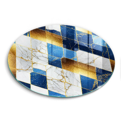 Skleněné krájecí prkénko Zlaté mramorové kosočtverce