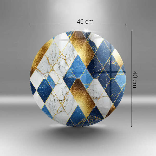 Skleněné krájecí prkénko Zlaté mramorové kosočtverce