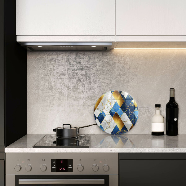 Skleněné krájecí prkénko Zlaté mramorové kosočtverce