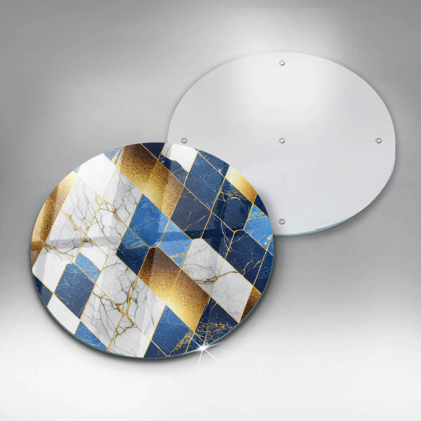 Skleněné krájecí prkénko Zlaté mramorové kosočtverce