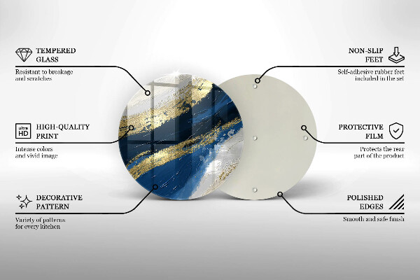 Skleněné krájecí prkénko Textura se zlatem