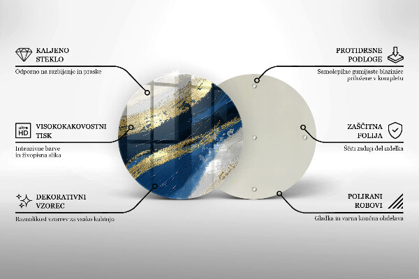 Skleněné krájecí prkénko Textura se zlatem