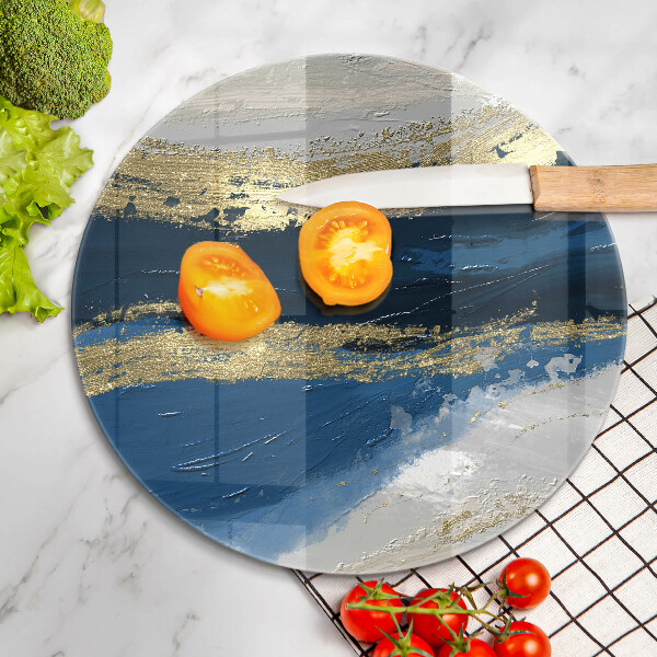 Skleněné krájecí prkénko Textura se zlatem