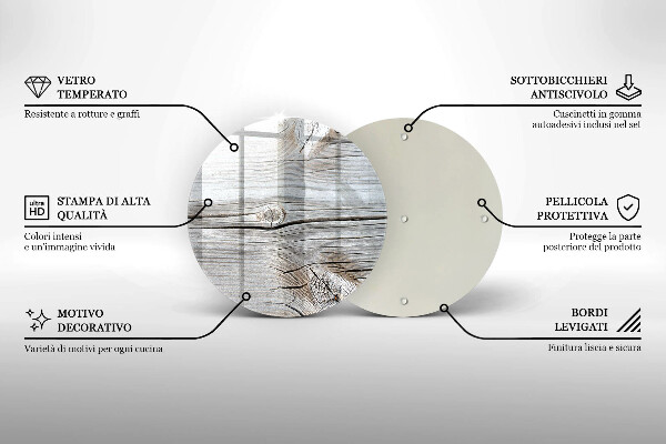 Skleněné krájecí prkénko Světlá struktura dřeva