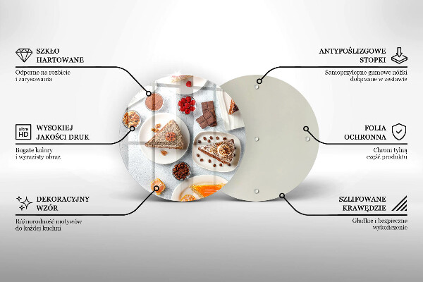 Skleněné krájecí prkénko Sladkost dortu