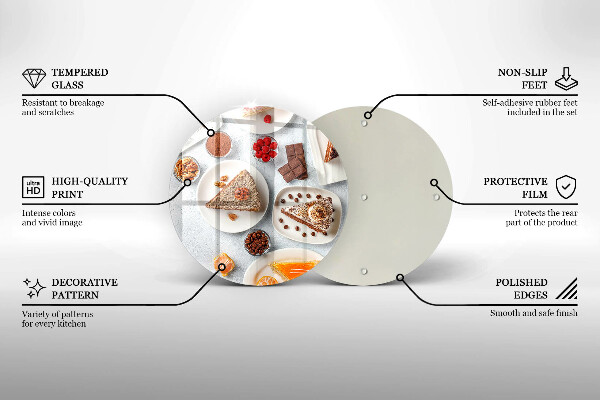 Skleněné krájecí prkénko Sladkost dortu