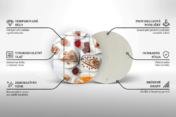 Skleněné krájecí prkénko Sladkost dortu