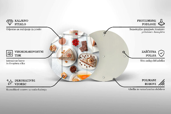 Skleněné krájecí prkénko Sladkost dortu