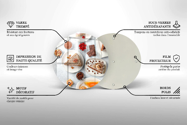 Skleněné krájecí prkénko Sladkost dortu