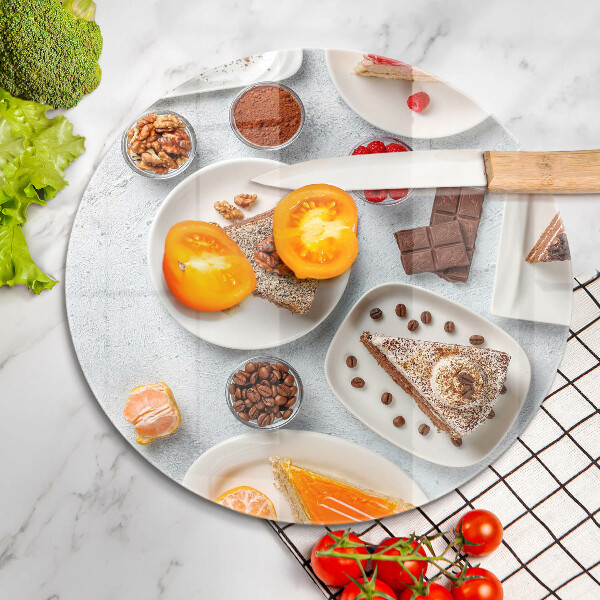 Skleněné krájecí prkénko Sladkost dortu