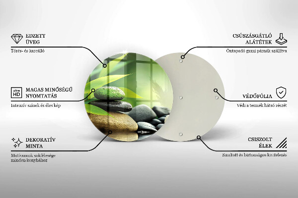 Skleněné krájecí prkénko Zen bambusové kameny