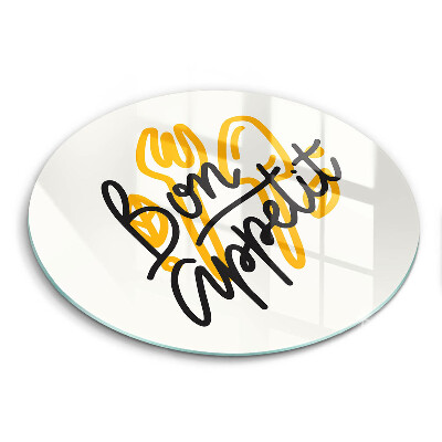 Skleněné krájecí prkénko Bon appetit nápis