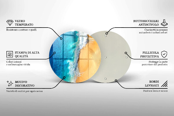 Skleněné krájecí prkénko Pláž a moře