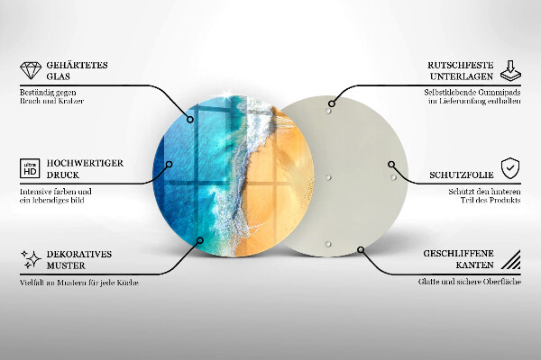 Skleněné krájecí prkénko Pláž a moře