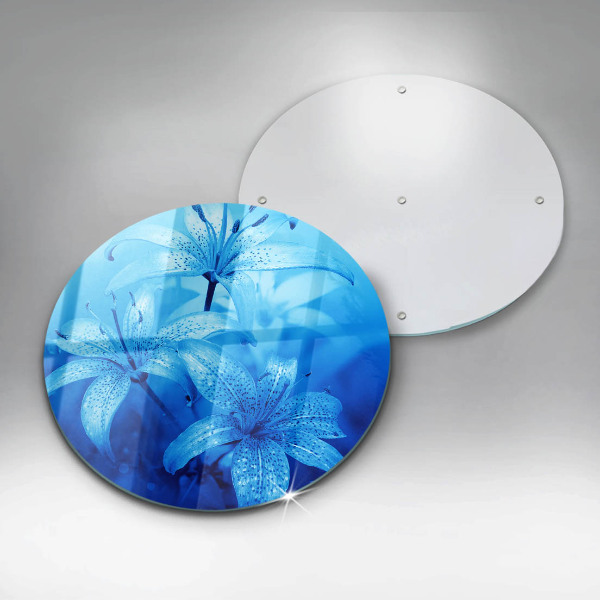 Skleněné krájecí prkénko Modré květy