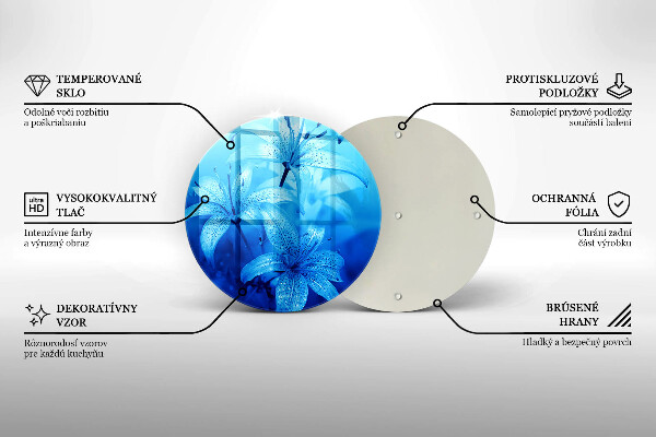 Skleněné krájecí prkénko Modré květy