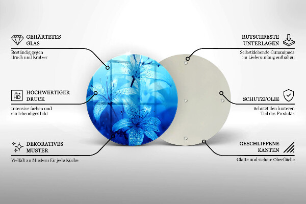 Skleněné krájecí prkénko Modré květy