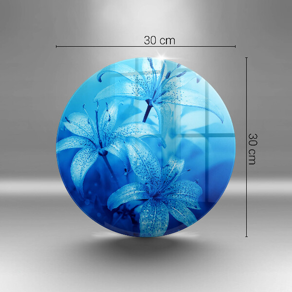 Skleněné krájecí prkénko Modré květy