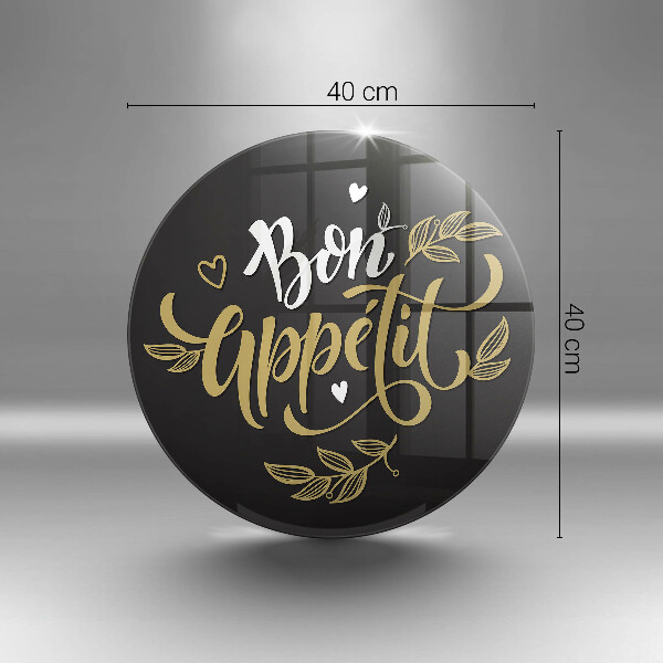 Skleněné krájecí prkénko Bon appetit nápis