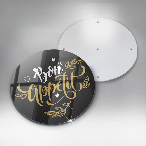 Skleněné krájecí prkénko Bon appetit nápis