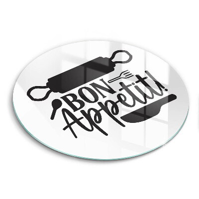 Skleněné krájecí prkénko Bon appetit nápis