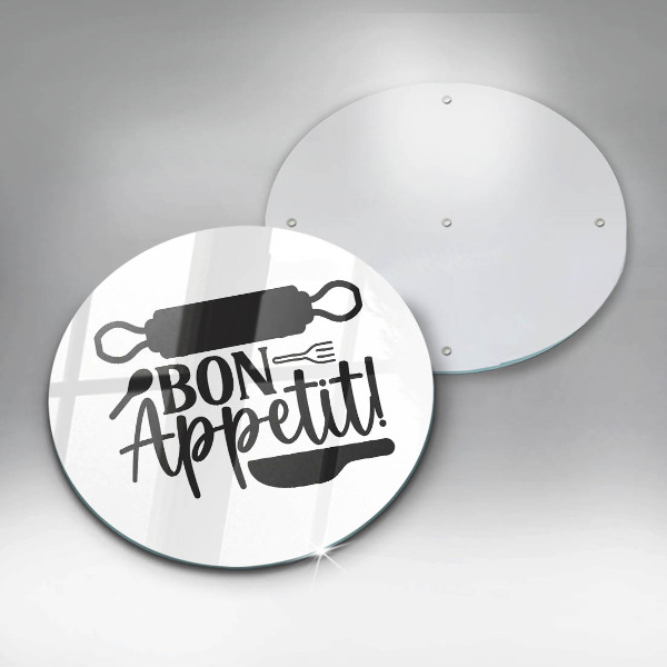 Skleněné krájecí prkénko Bon appetit nápis