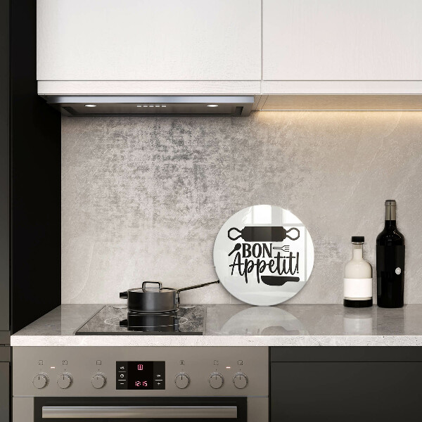 Skleněné krájecí prkénko Bon appetit nápis