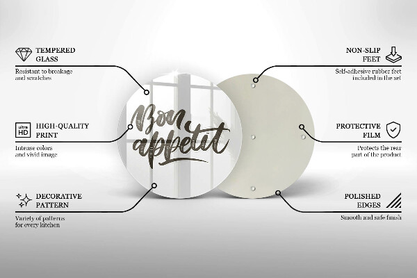 Skleněné krájecí prkénko Bon appetit nápis